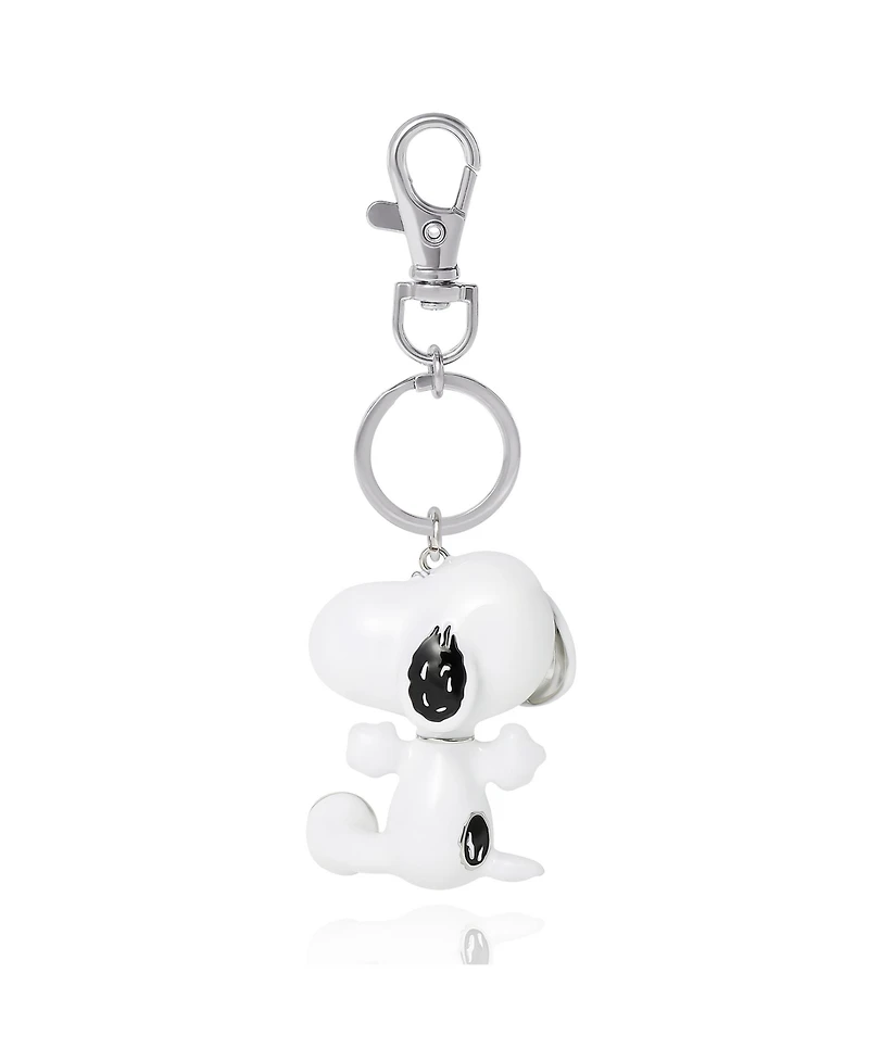 Peanuts Snoopy Keychain, Silver-Tone Enamel Bag Charm