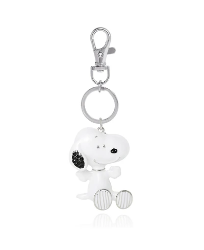 Peanuts Snoopy Keychain, Silver-Tone Enamel Bag Charm