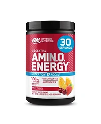 Optimum Nutrition Essential Amino Energy Hydration Plus Focus Powder, Fruit Punch, 30 Servings