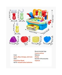 Slickblue Musical Workbench Toy, Sounds & Lights, Musical Learning Workbench for Toddler Age 2 Years and Up