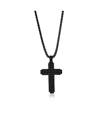 Metallo Stainless Steel, Cz Cross Necklace