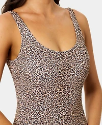 California Waves Women's Wild Cat Print One-Piece Swimsuit