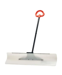 Mecale Snow Pusher Shovel, 36", Hdpe Blade w/ Metal Edge, Segmented Handle, Ergonomic Grip, Driveway/Garden