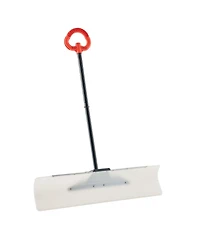 Mecale Snow Pusher Shovel, 36", Hdpe Blade w/ Metal Edge, Segmented Handle, Ergonomic Grip, Driveway/Garden