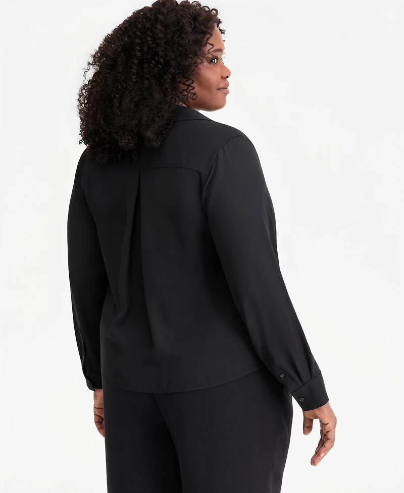 On 34th Trendy Plus Collared Button-Front Shirt, Macy's Exclusive