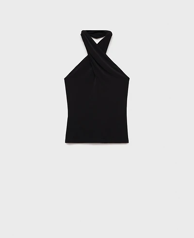 Mango Women's Wrap Neck Top