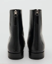 Mango Women's Zipped Leather Ankle Boots
