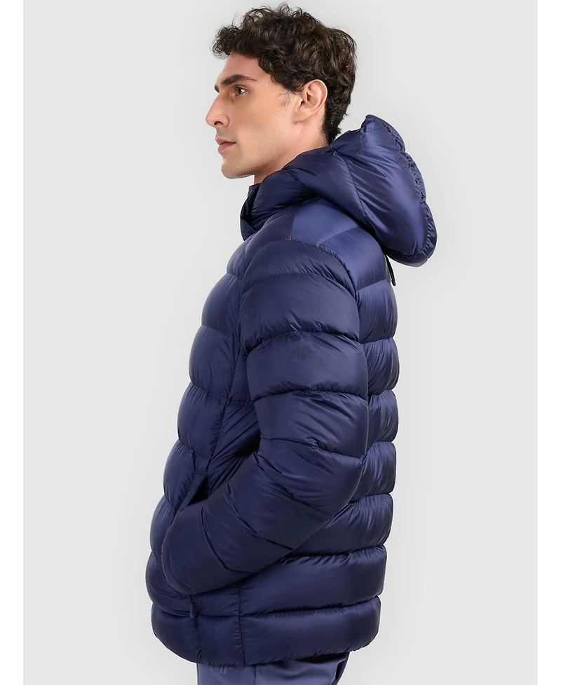 4F Men's trekking down jacket with natural filling -navy