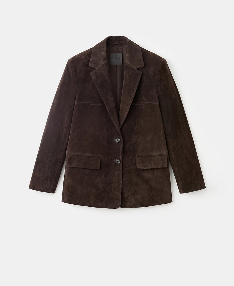 Mango Women's Straight Suede Blazer