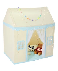 Mecale Kids Play Tent, Ages 1-5, Includes Mat & Tent Light, Windowed Indoor/Outdoor Playhouse Tent, Beige