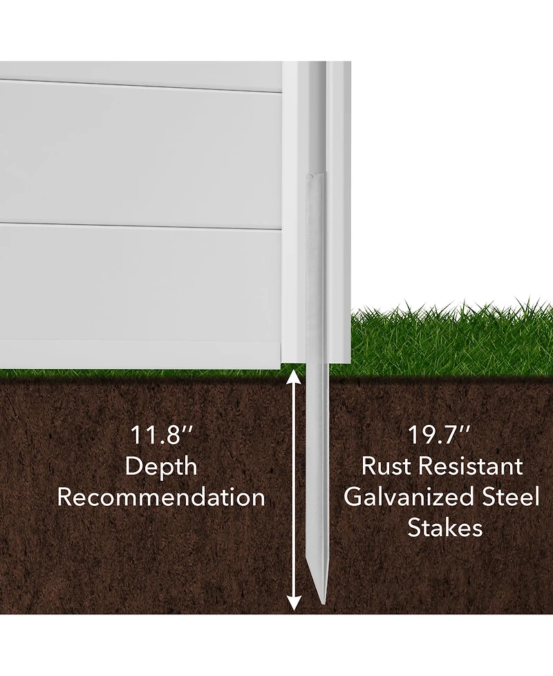Casafield 42" x 42" Privacy Screen - Outdoor Vinyl Fence Panel Enclosure for Ac / Trash Bins / Pool Equipment - White