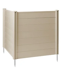 Casafield 42" x 42" Privacy Screen - Outdoor Vinyl Fence Panel Enclosure for Ac / Trash Bins / Pool Equipment - Tan