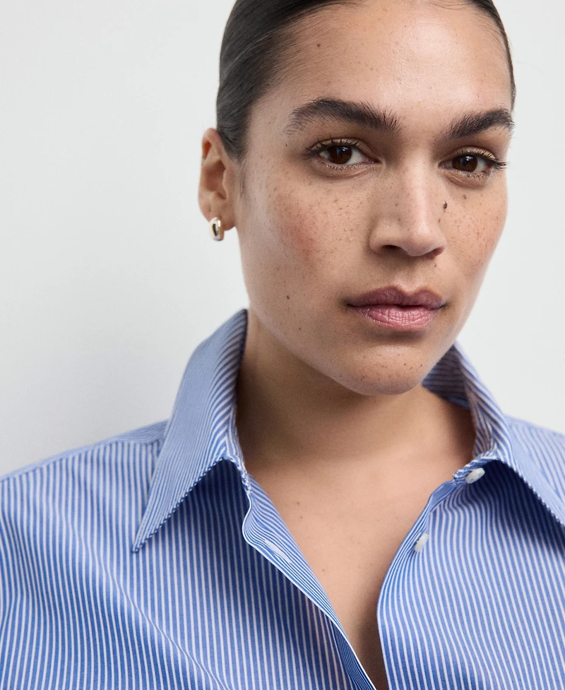 Mango Women's Cotton And Lyocell Blend Straight Shirt