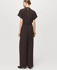 Mango Women's Belt Pleated Jumpsuit
