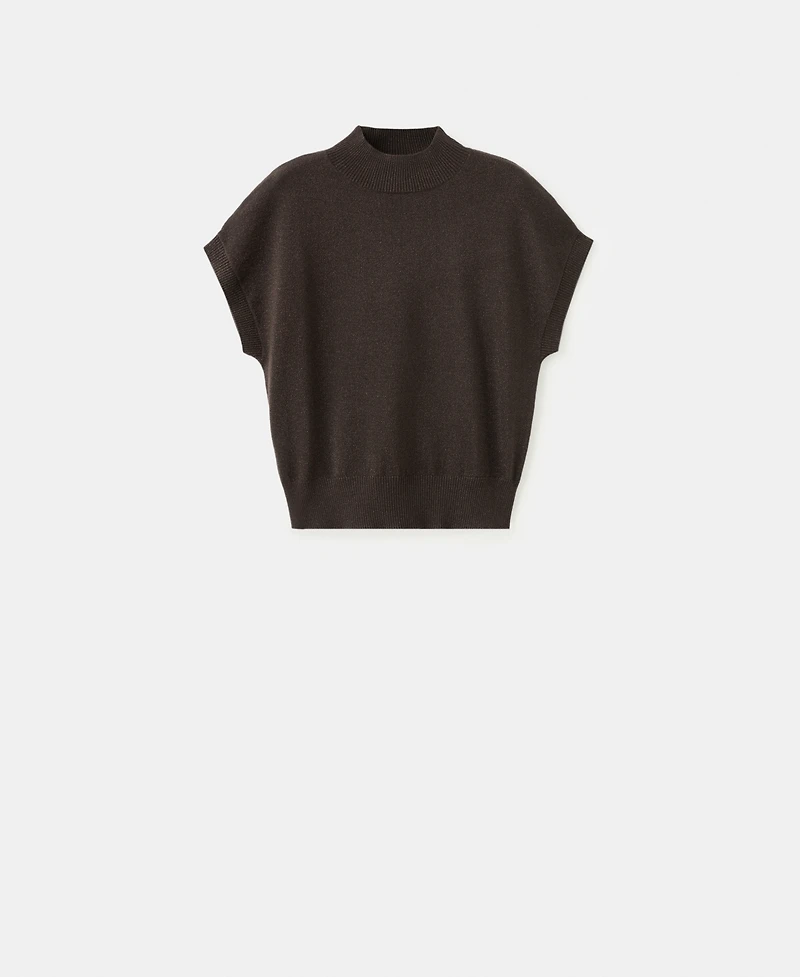 Mango Women's Short-Sleeved Lurex Sweater