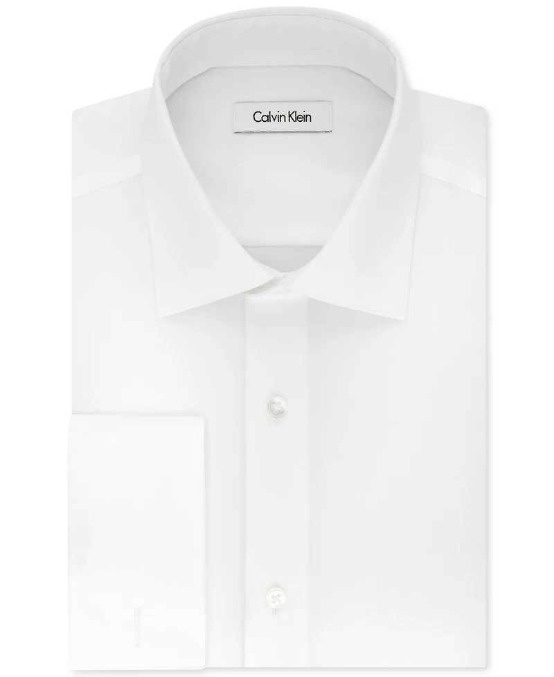 Calvin Klein Steel Men's Regular Fit Non-Iron Performance French Cuff Dress Shirt