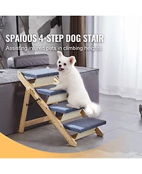 Cozito Convertible 4-Step Wooden Pet Stairs & Ramp, Holds up to 150 lbs.