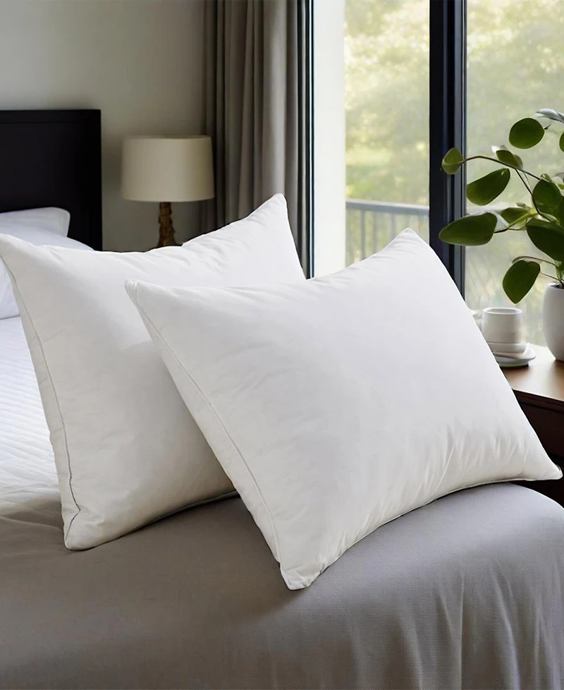 Unikome Medium Firm Goose Feather Down 2-Pack Pillows, Queen