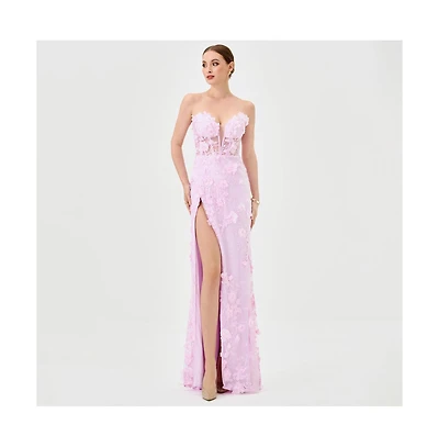 Bariano Women's Teri 3D Floral Gown