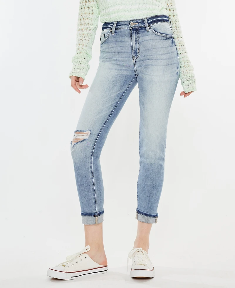 Kancan Women's High Rise Mom Jeans