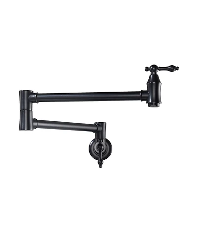 Boyel Living Pot Filler Faucet, Retro Single Hole Two Handles Wall Mount Kitchen Faucet, Double Joint Swing Arm Pot Filler Folding Kitchen Faucet
