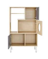 Aostirmotor Cat House with Storage, Cat Litter Box Enclosure, Hidden Storage in Natural