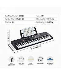 61 Key Digital Keyboard Piano with Dual Speakers Multiple Sound Modes and Beginner Friendly Learning Setup