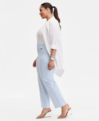 I.n.c. International Concepts Plus Mid-Rise Pull-On Straight-Leg Pants, Created for Macy's