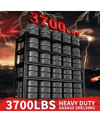 Lovmor 5-Tier 48 in W x 72 in H x 18 in D Adjustable Solid Plate Heavy Duty Metal Shelving Unit