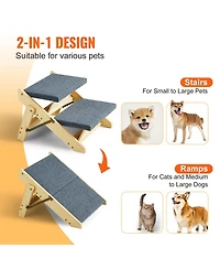Cozito Convertible 3-Step Wooden Pet Stairs & Ramp