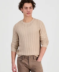 Guess Men's Herringbone-Texture Crewneck Sweater