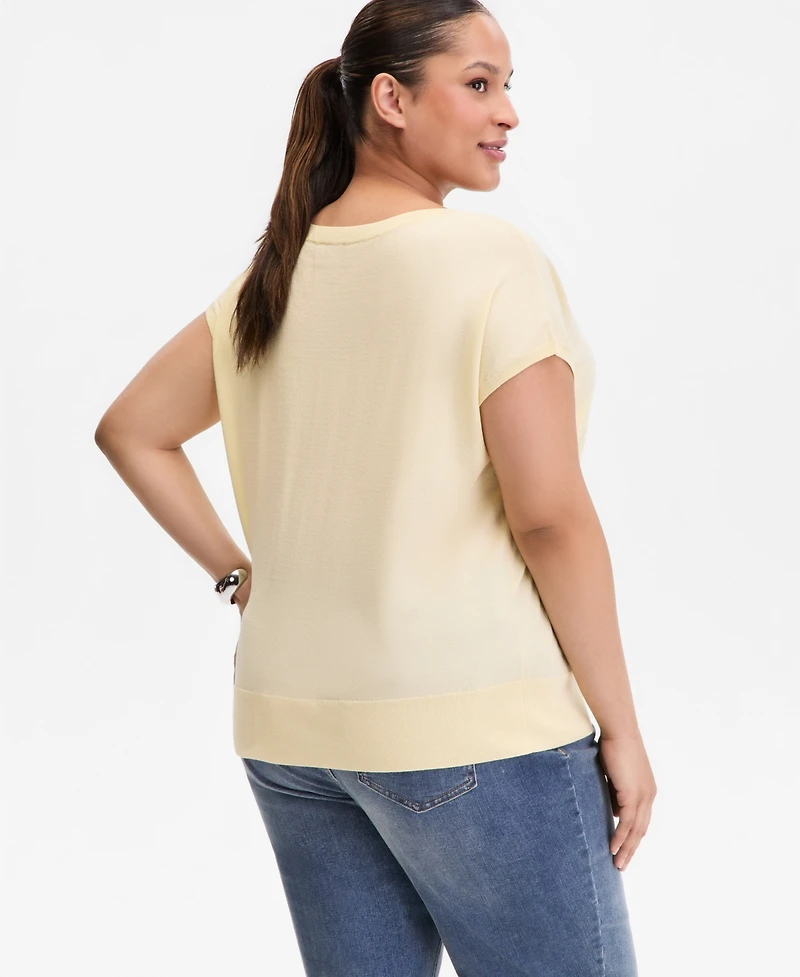 I.n.c. International Concepts Plus Dolman-Sleeve Sweater, Macy's Exclusive