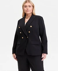 I.N.C. International Concepts Plus Size Faux Double Breasted Blazer High Rise Pull On Ponte Pants Macys Exclusive