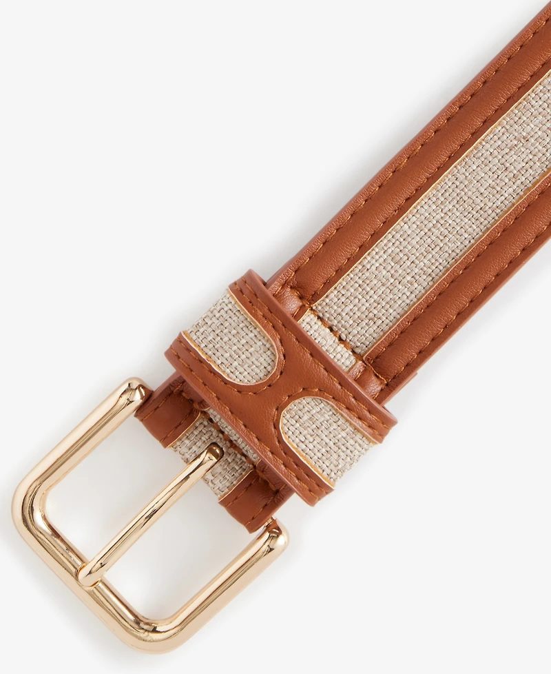 Giani Bernini Fabric Inlay Metal Buckle Pant Belt, Macy's Exclusive