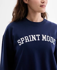 Id Ideology Women's Graphic Fleece Crewneck Sweatshirt, Macy's Exclusive