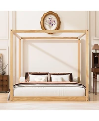Clihome King Size Canopy Platform Bed with Support Legs