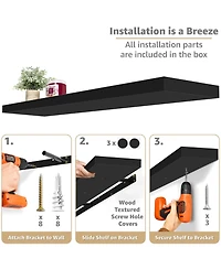 Sorbus 2-Pack 55" Wall Mounted Floating Shelves for Any Room