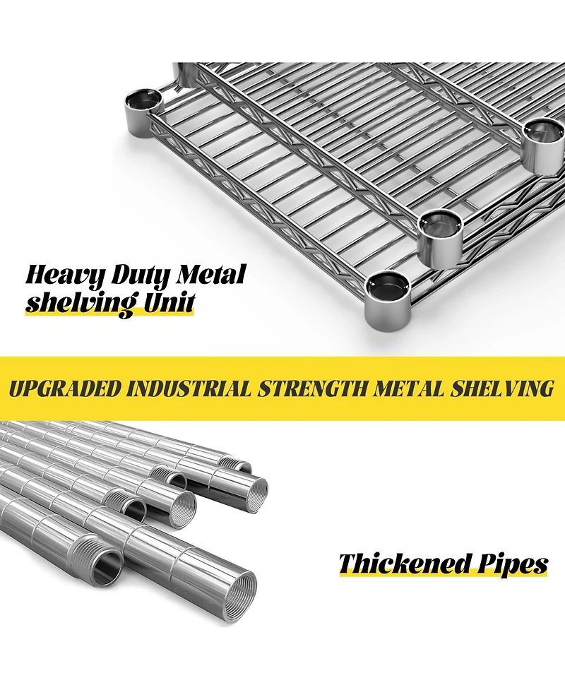 Lovmor 4-Tier 36 in W x 54 in H x 14 in D Height Adjustable Garage Wire Shelving Unit