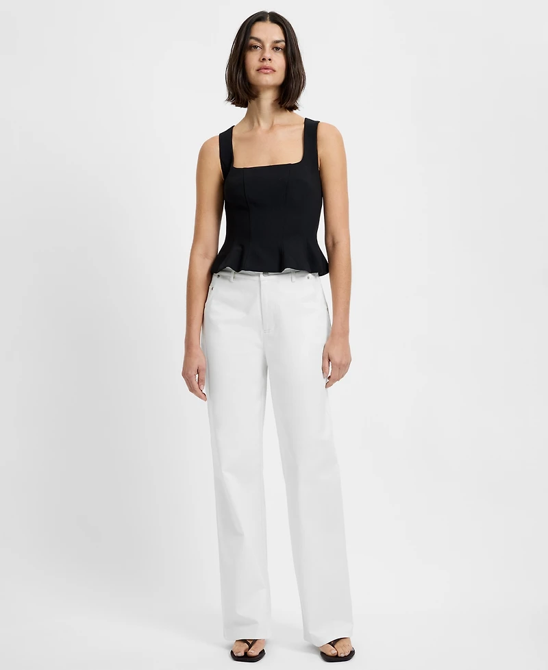 French Connection Azra Square Neck Sleeveless Peplum Top