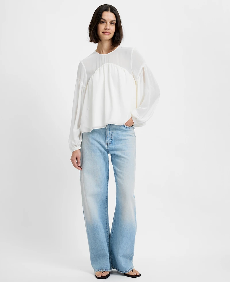 French Connection Women's Marina Round Neck Blouse