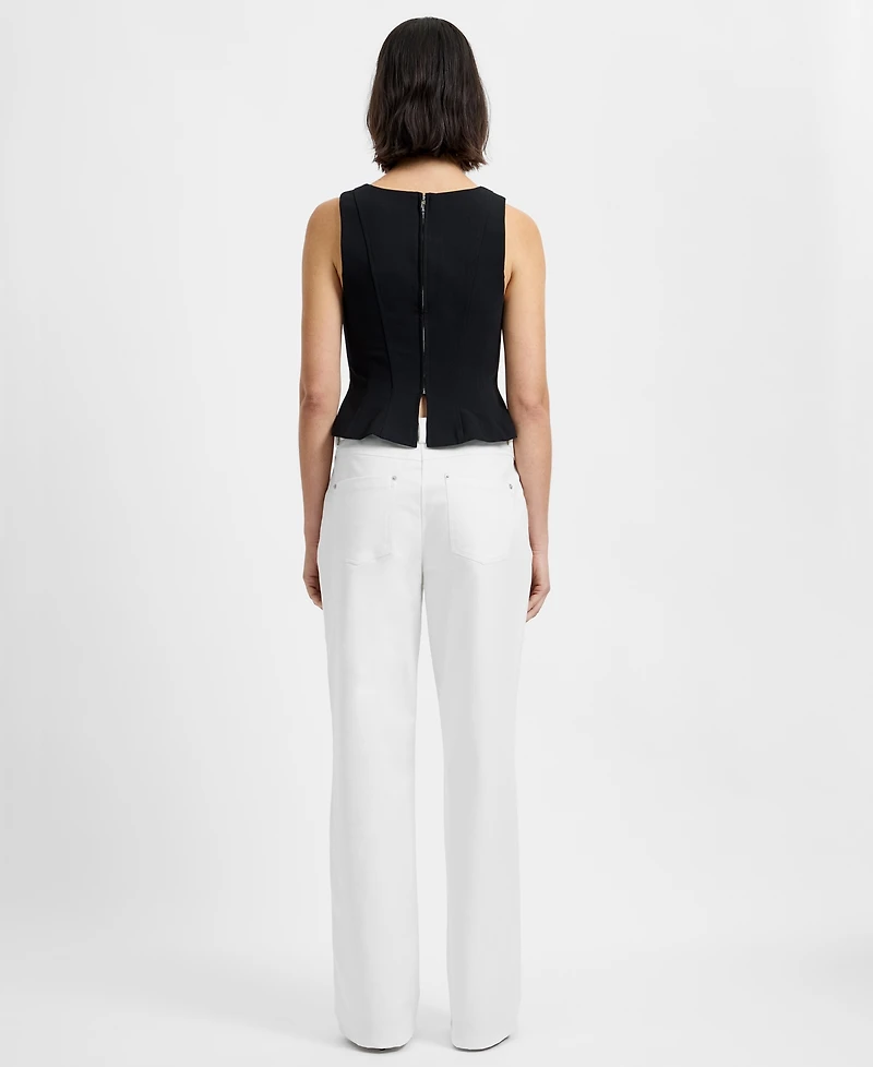 French Connection Azra Square Neck Sleeveless Peplum Top