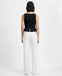 French Connection Azra Square Neck Sleeveless Peplum Top