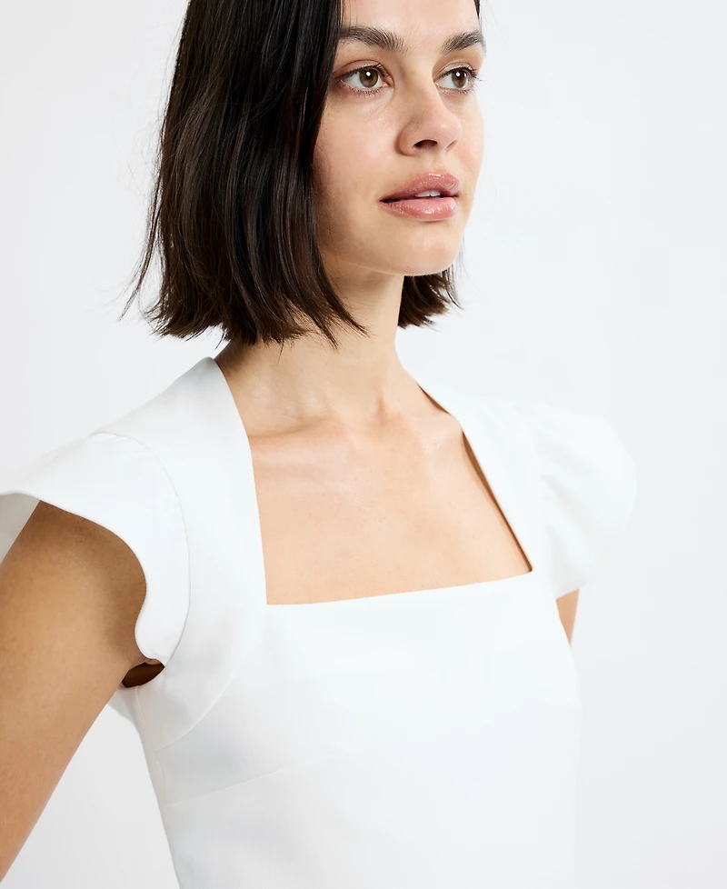 French Connection Women's Square Neck Flutter Sleeve Mini Dress