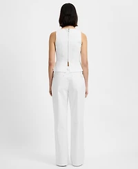 French Connection Women's Inez Twill Square Neck Peplum Top