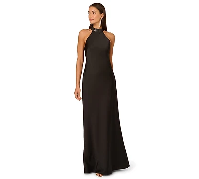 Adrianna Women's Stretch Satin Long Dress