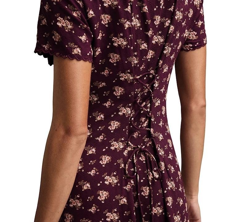 Lucky Brand Women's Simone Printed Short-Sleeve Midi Dress