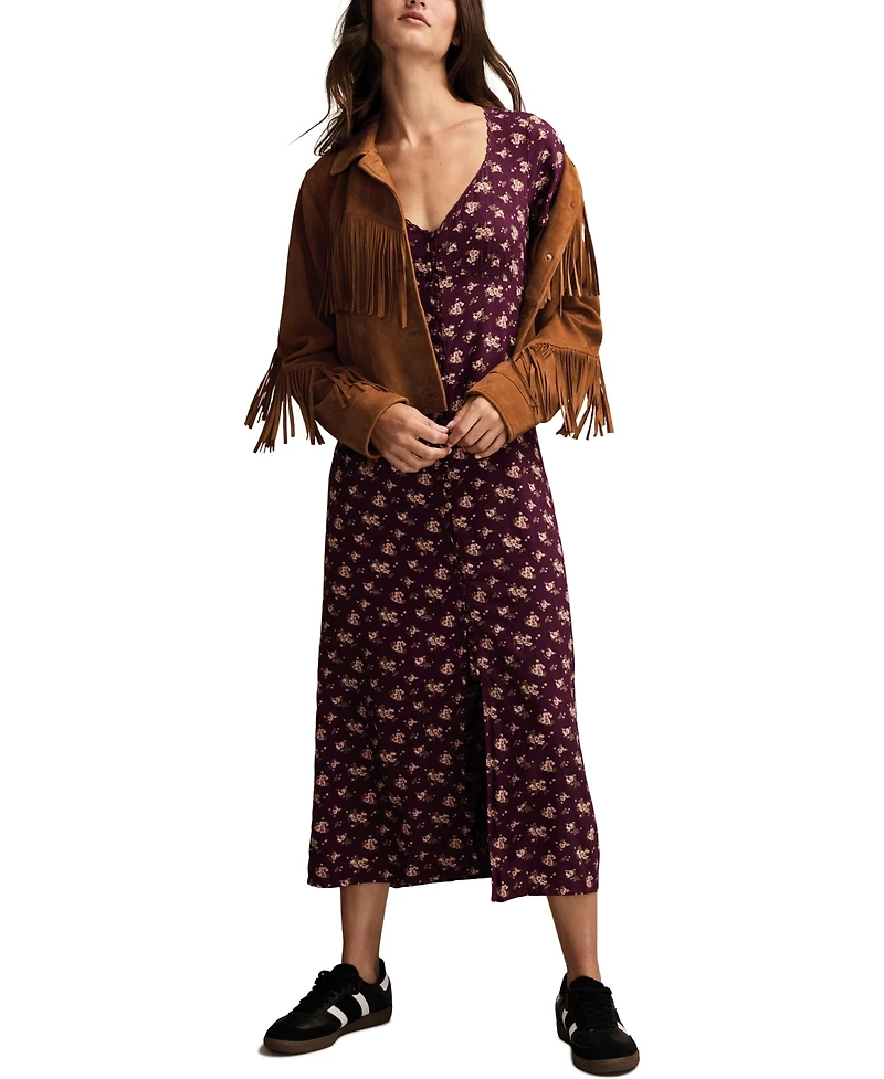 Lucky Brand Women's Simone Printed Short-Sleeve Midi Dress