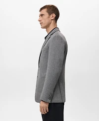 Mango Men's Slim-Fit Herringbone Tailored Jacket