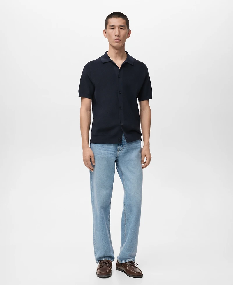 Mango Men's Cotton Knit Shirt