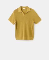 Mango Men's Structured Cotton Knitted Polo Shirt
